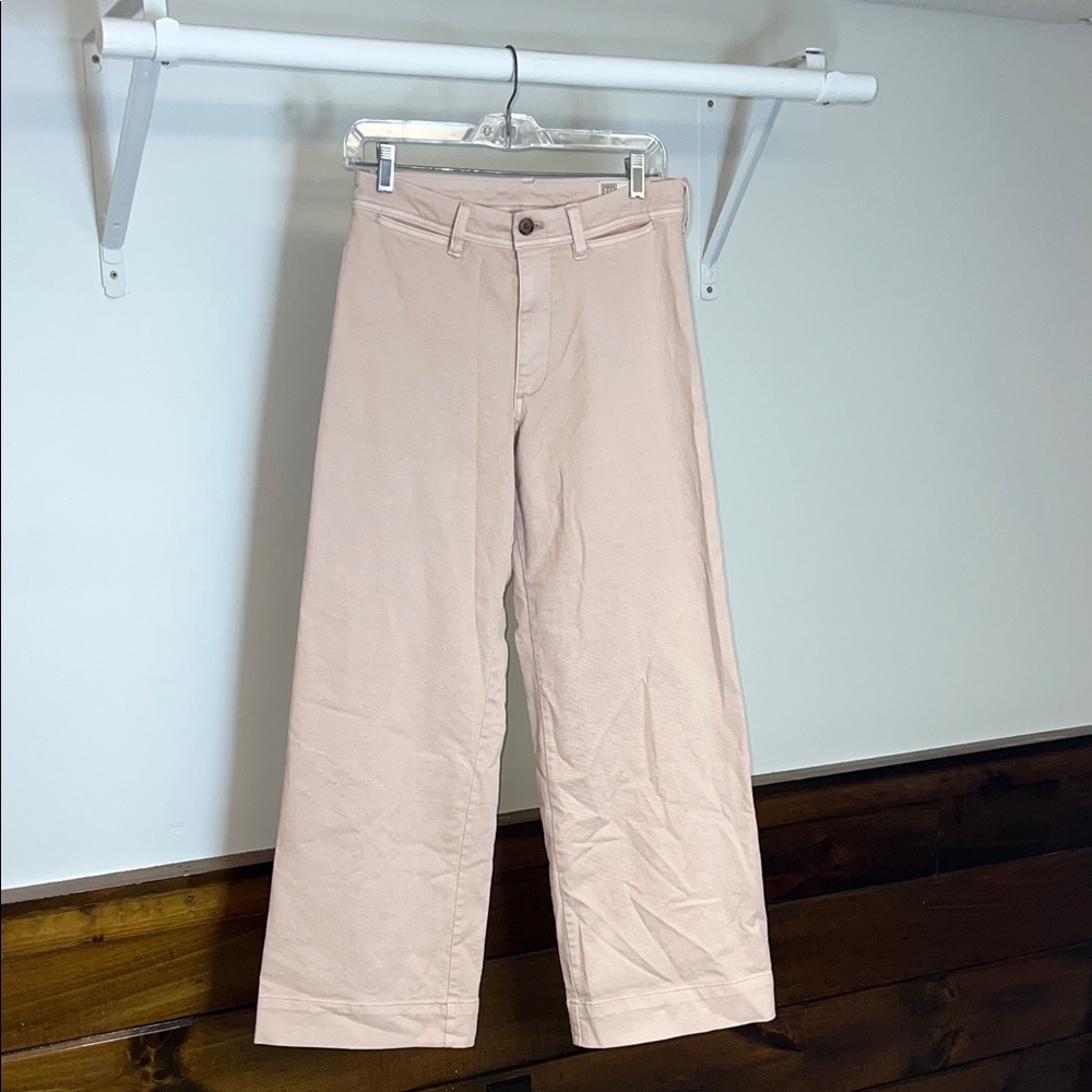 GAP Khaki High-Rise Wide-Leg Pants- 6